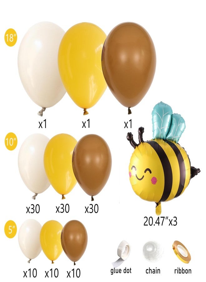Tesochye Bee Balloon Garland Arch Kit with Bumble Bee Foil Balloons, Mustard Yellow Sand White Brown Balloons for What Will It Bee Gender Reveal Party Decorations Sweet Honey Bee Baby Showers Birthday Supplies - Image 2